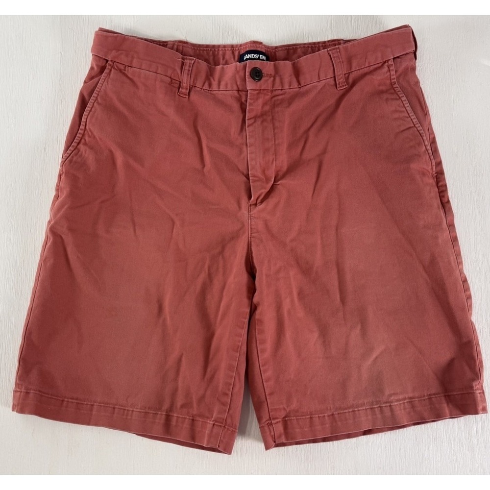 Lands' End Men's 36 Knockabout Comfort Waist Traditional Chino Short Washed Red